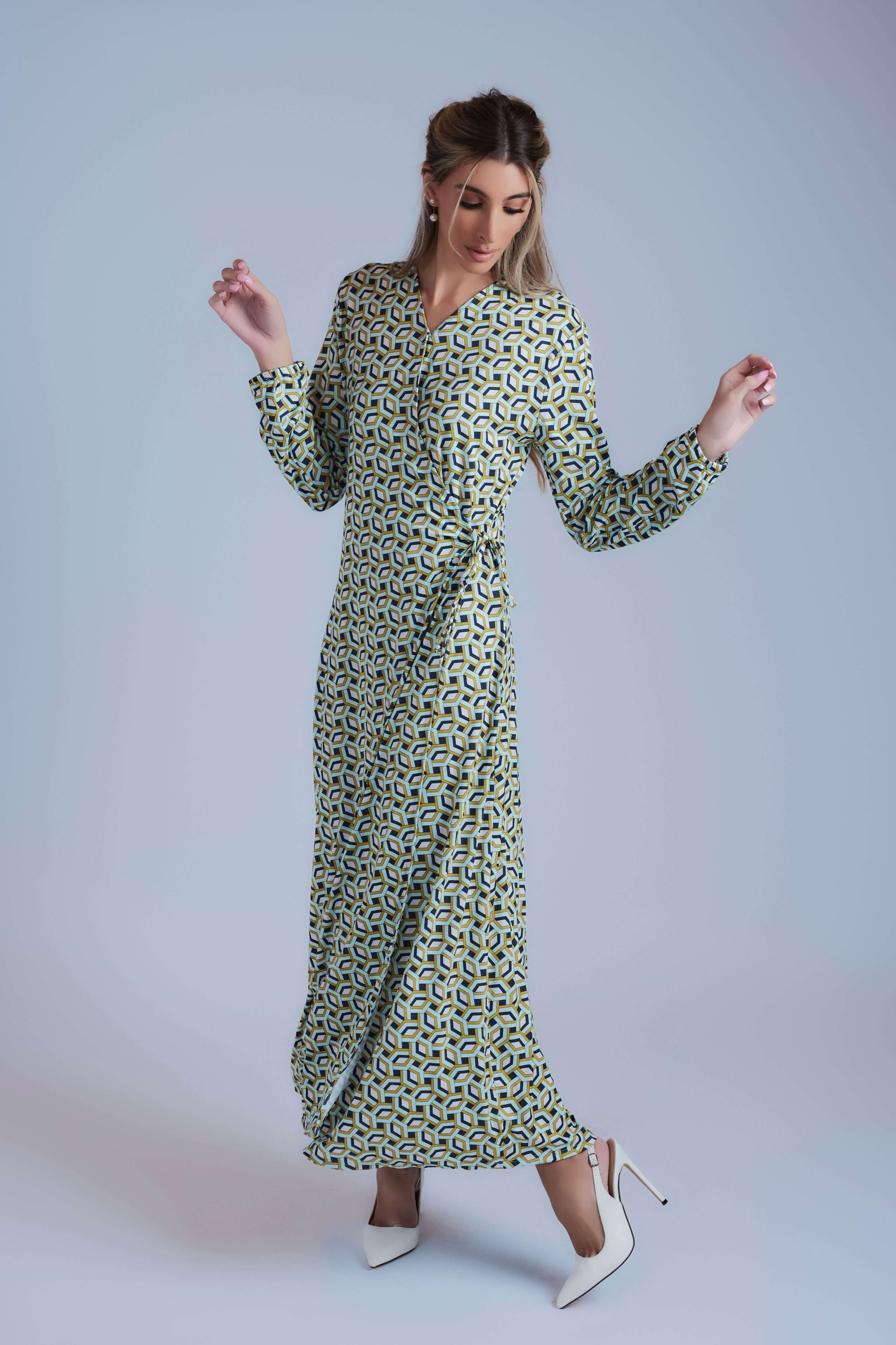 Side Tie Maxi Dress - Pale Green - Olivvi World