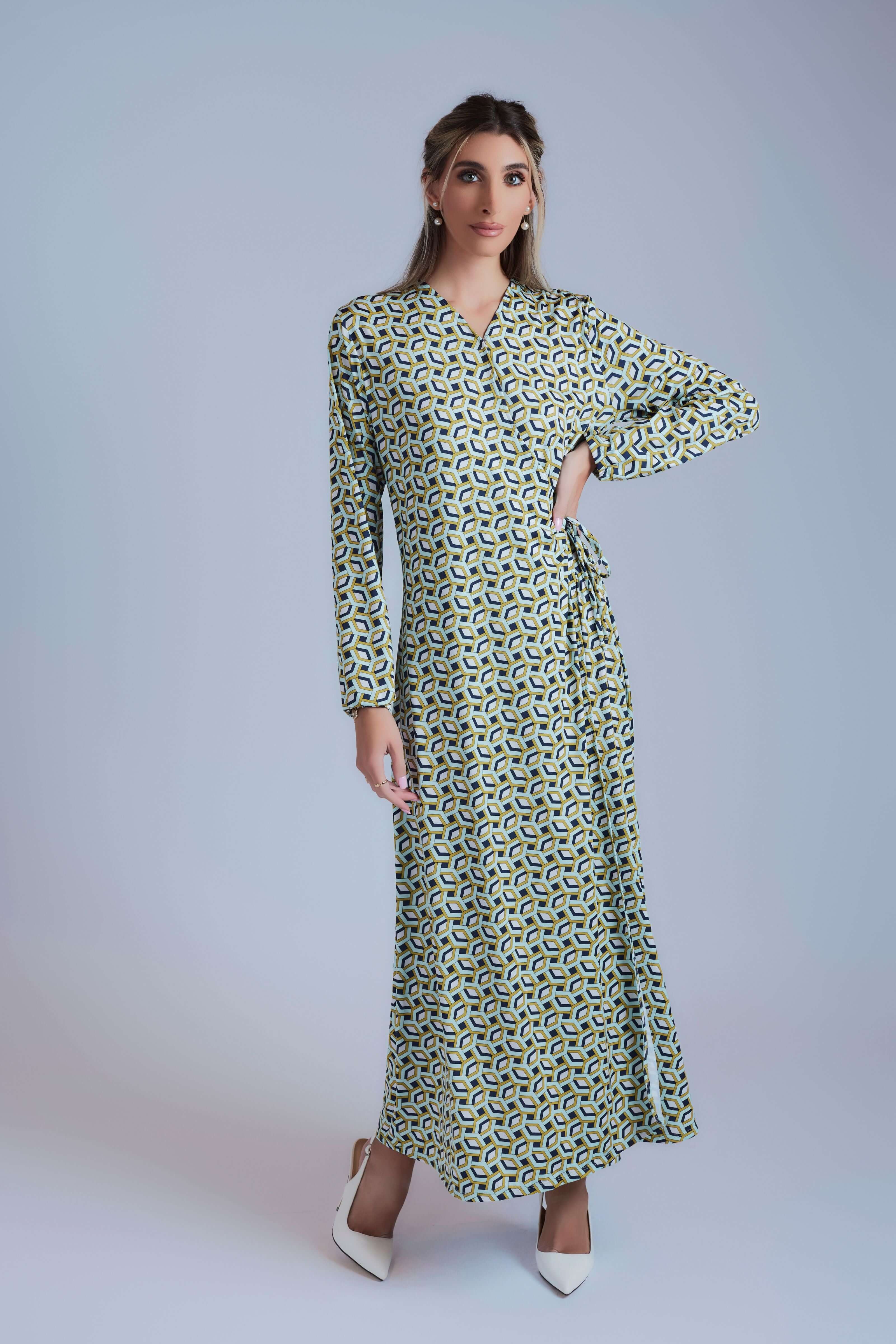 Side Tie Maxi Dress - Pale Green - Olivvi World