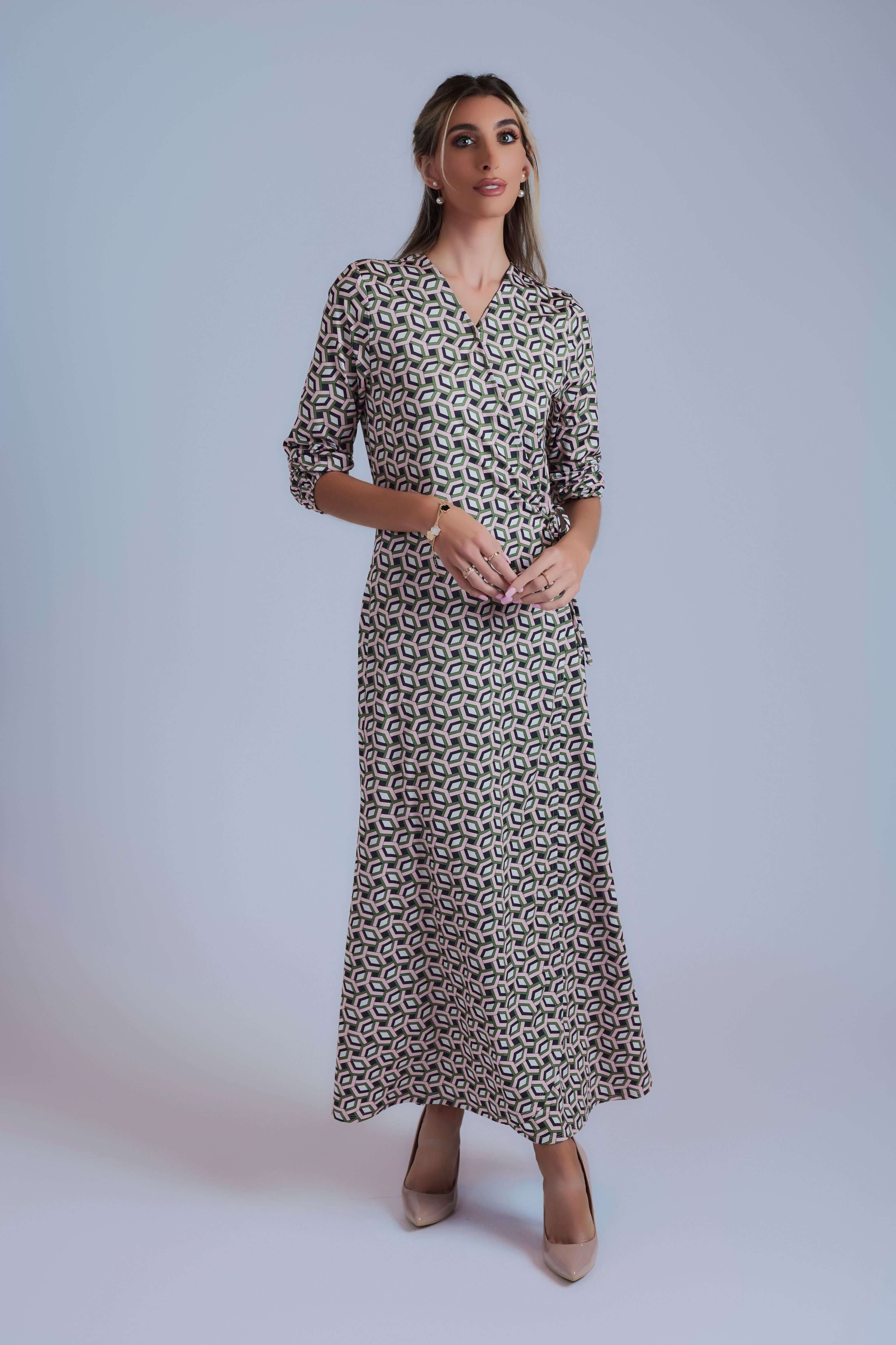 Side Tie Maxi Dress - Pale Pink - Olivvi World