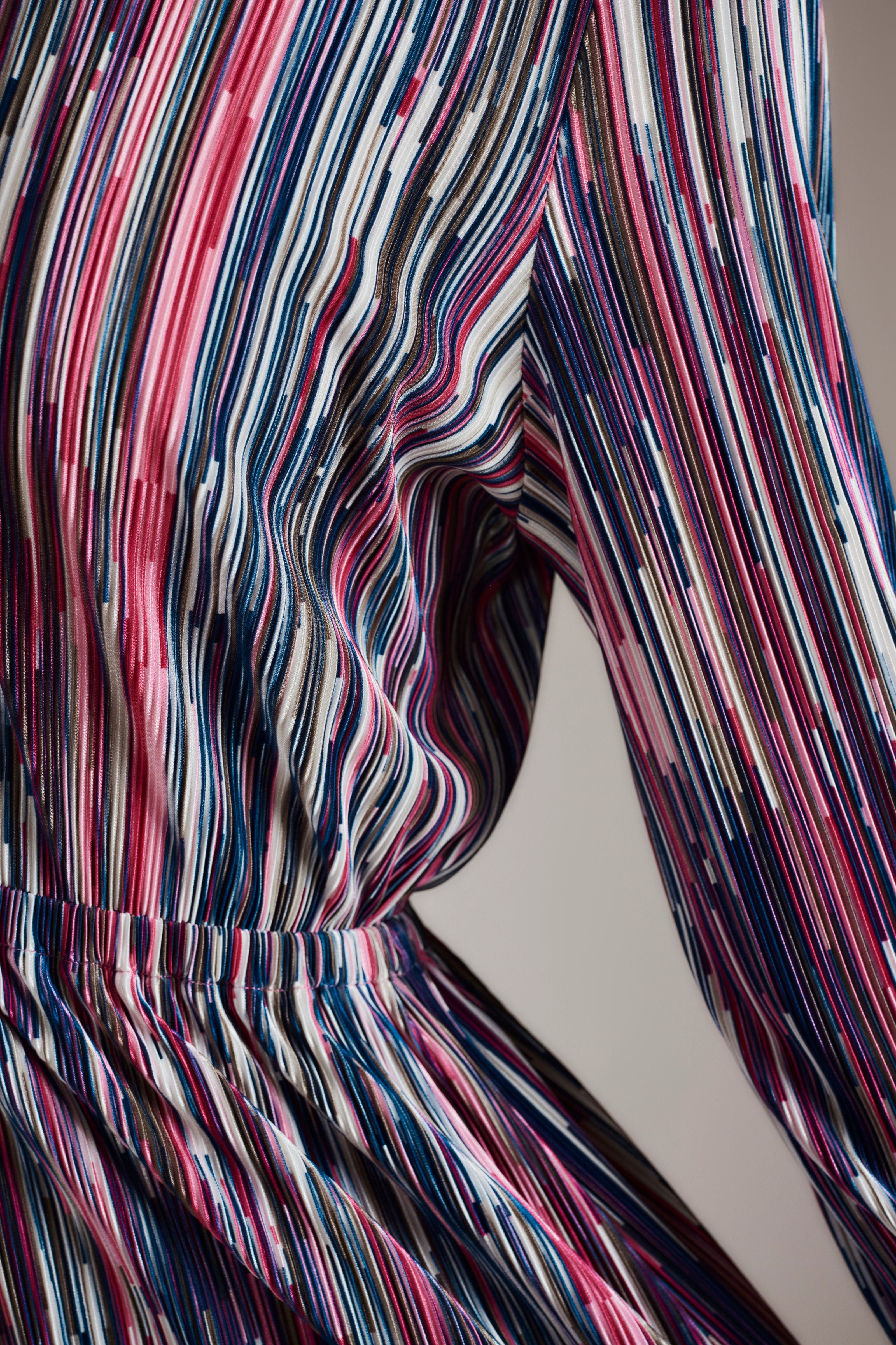 Striped Vivid Maxi Dress - Pink Stripe - Olivvi World