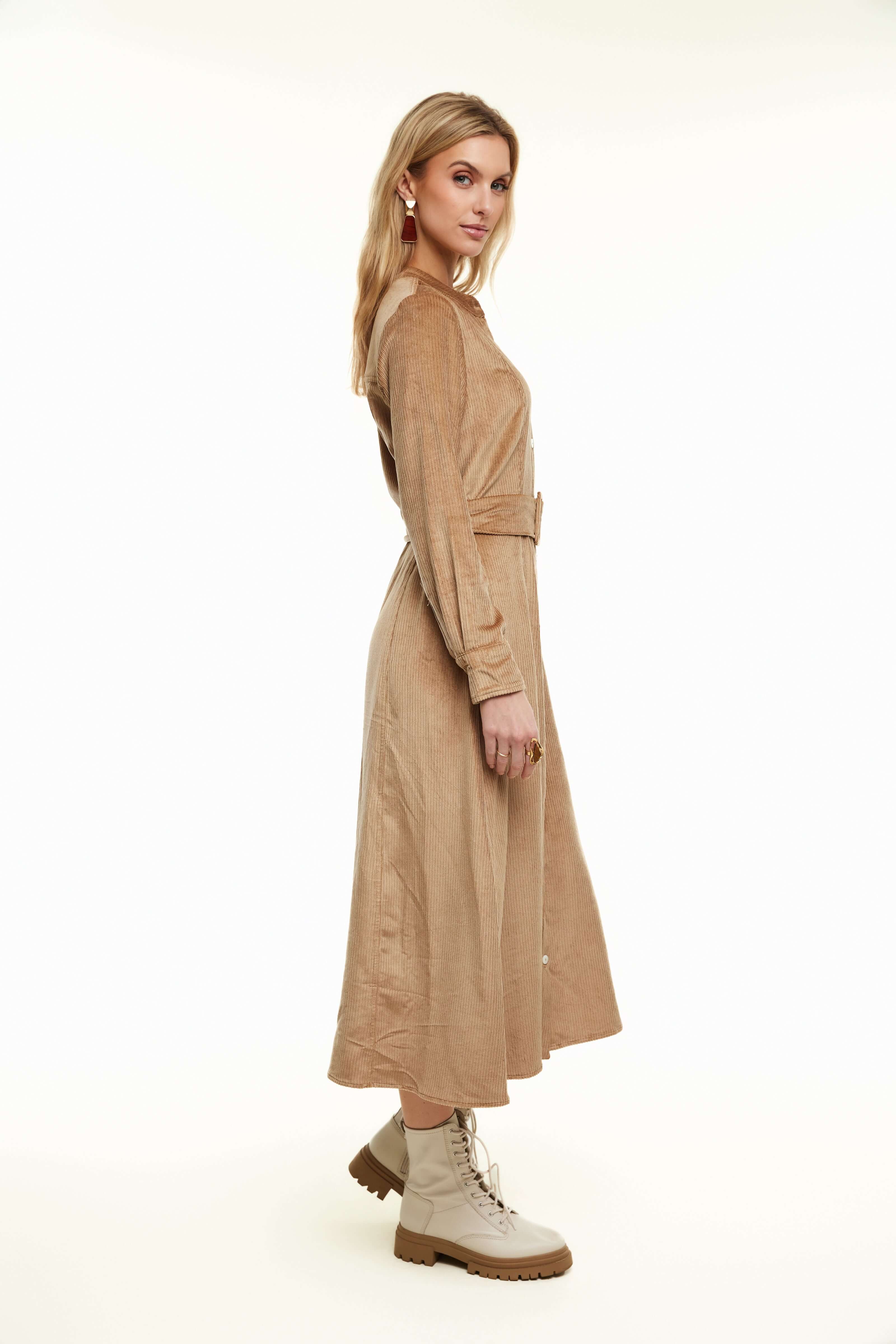 Millie Cord Dress, Camel – Olivvi World