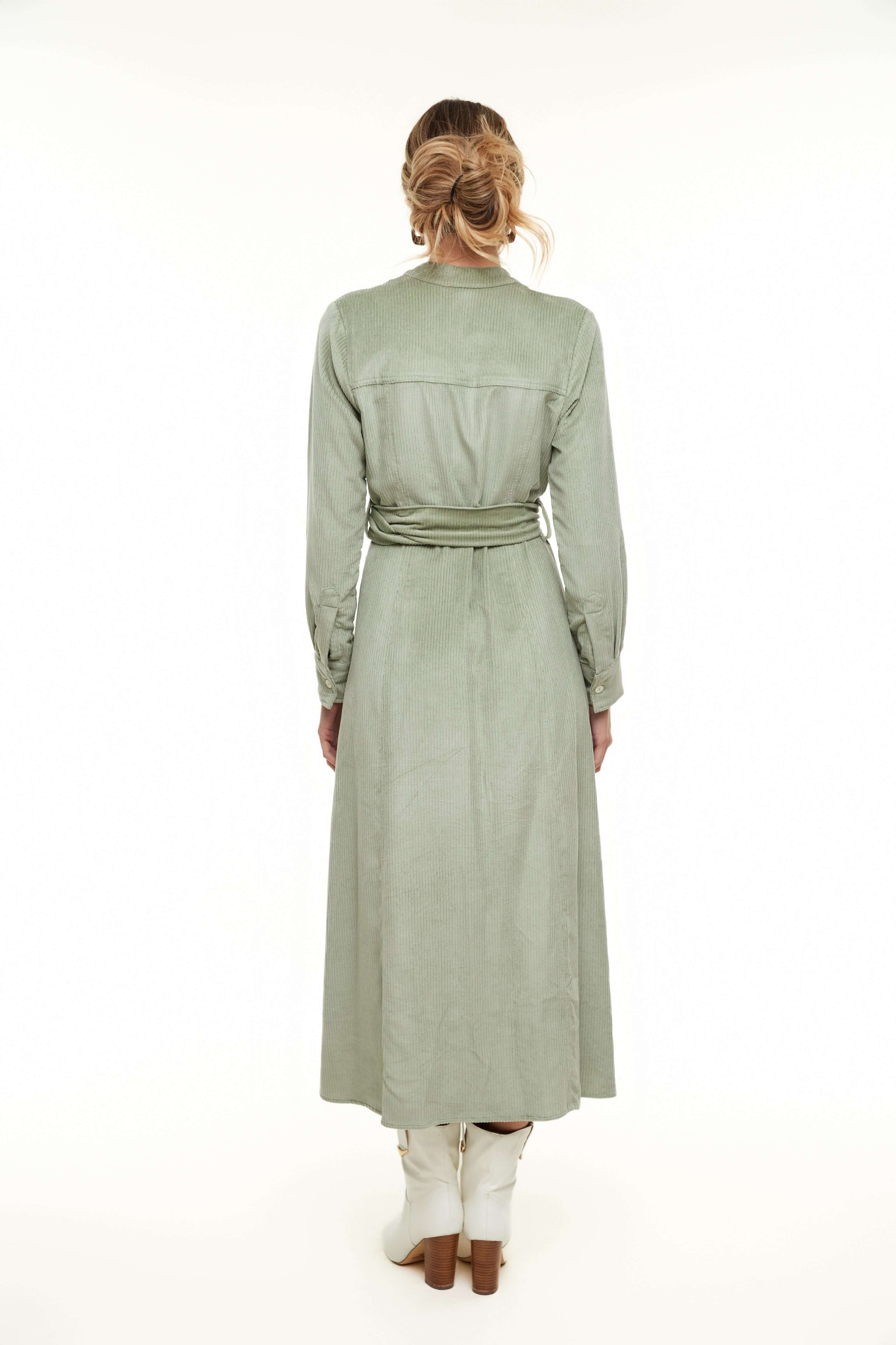 Millie Cord Dress, Sage – Olivvi World