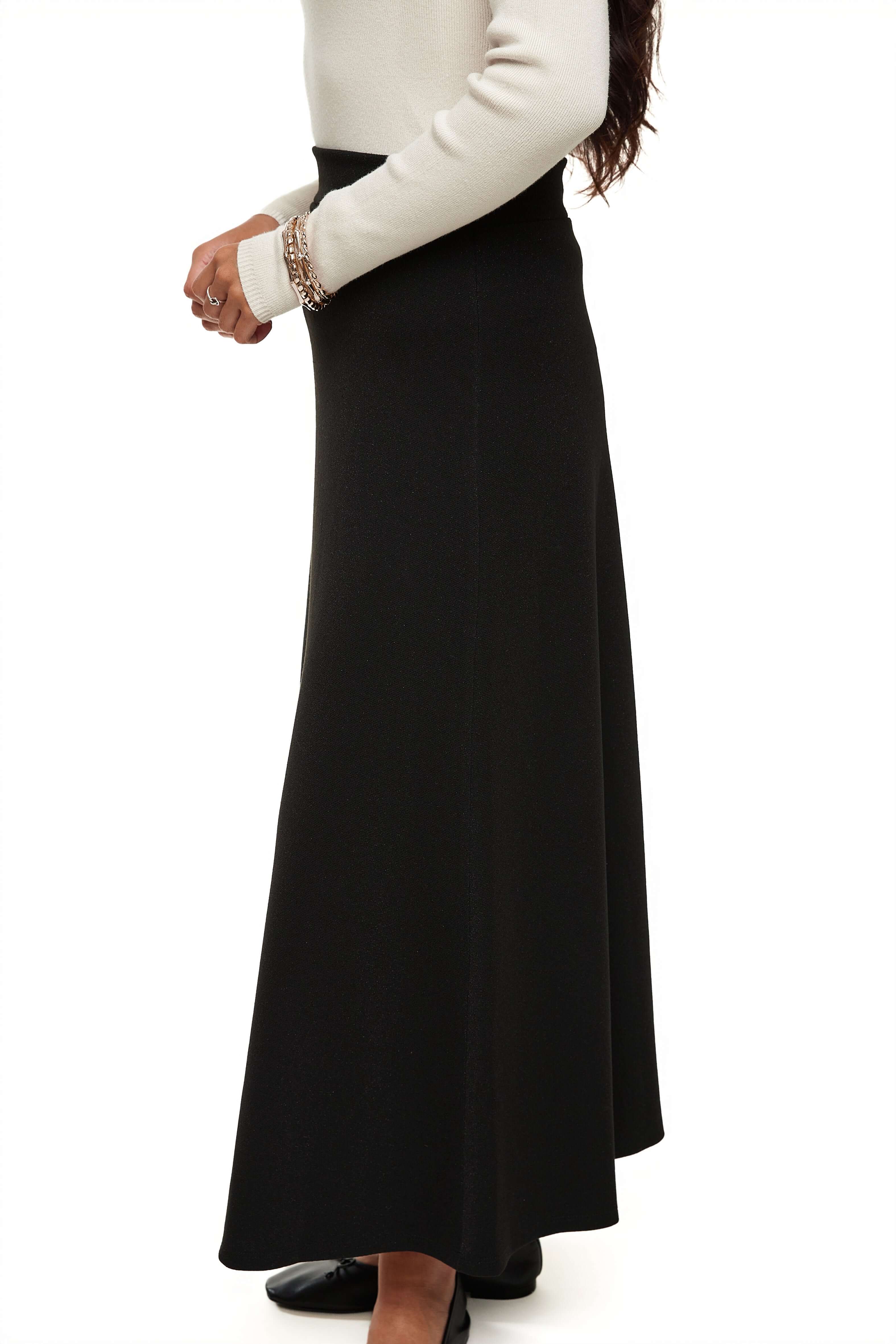 Shimmer Embellished Maxi Skirt, Black – Olivvi World