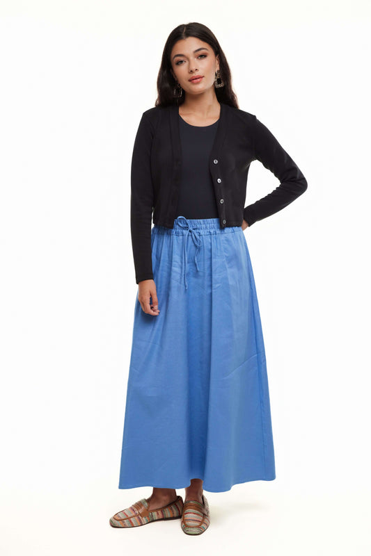 CUPRO SKIRT - Light Blue Twill - Olivvi World