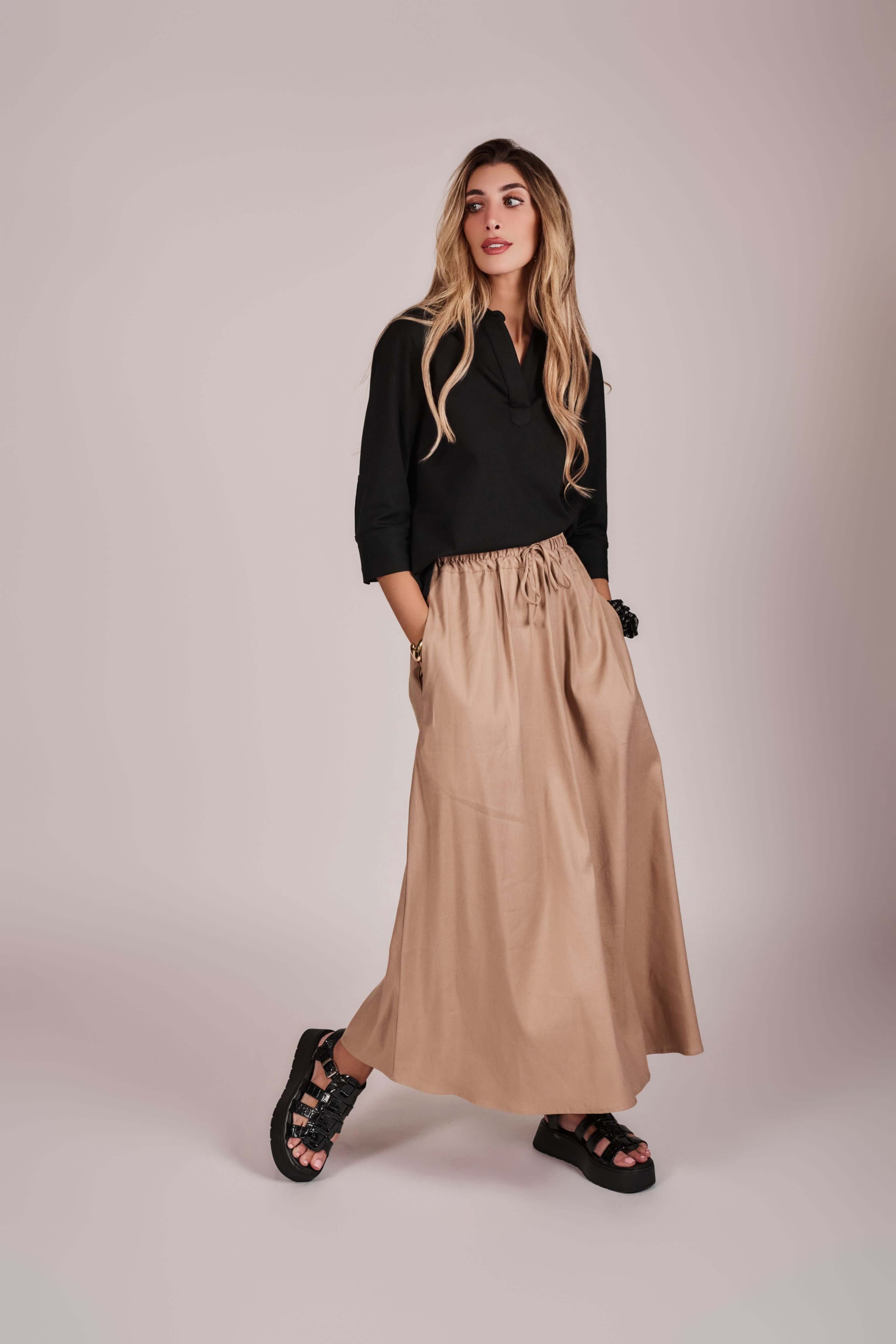 Cupro Skirt - Beige - Olivvi World