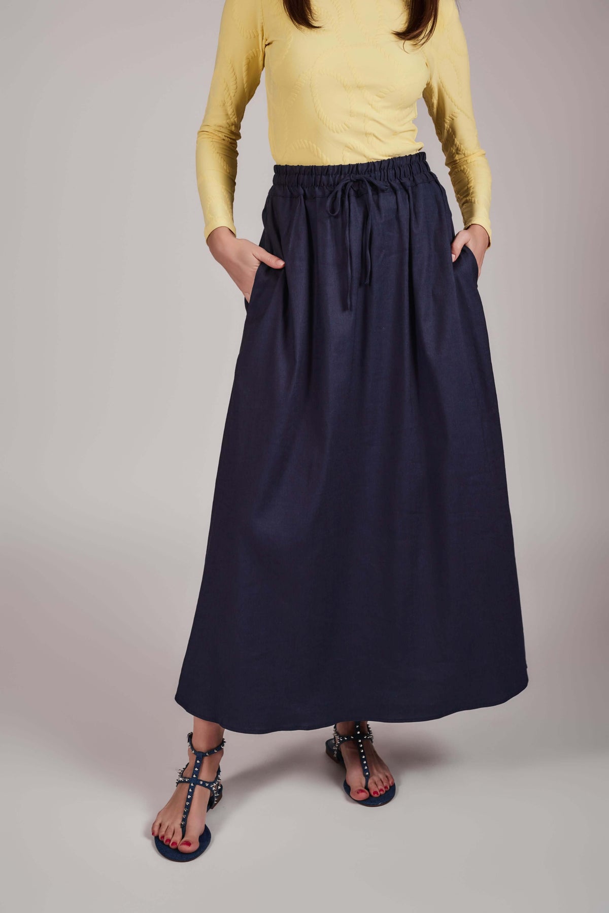 Cupro Skirt - Navy - Olivvi World