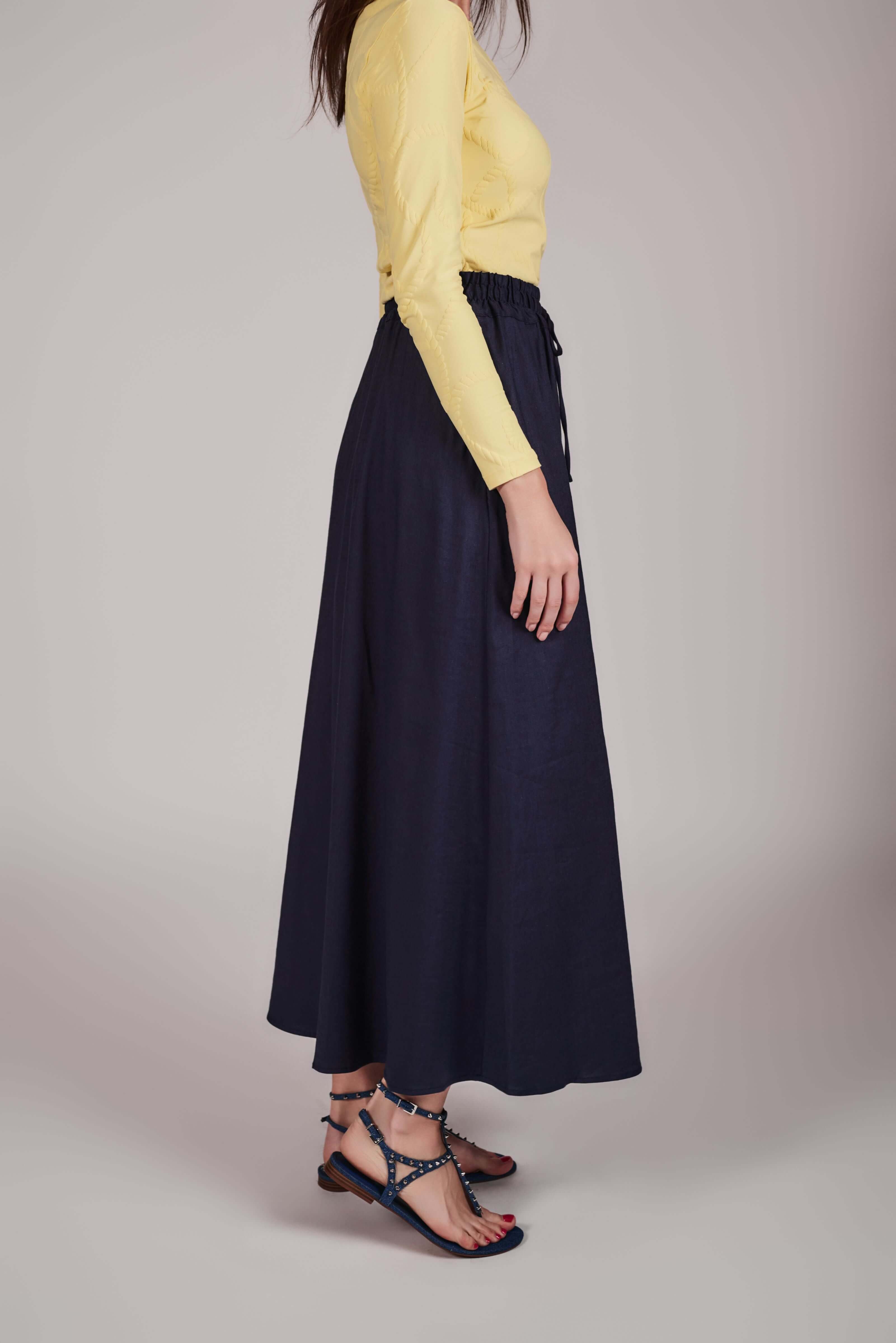 Cupro Skirt - Navy - Olivvi World