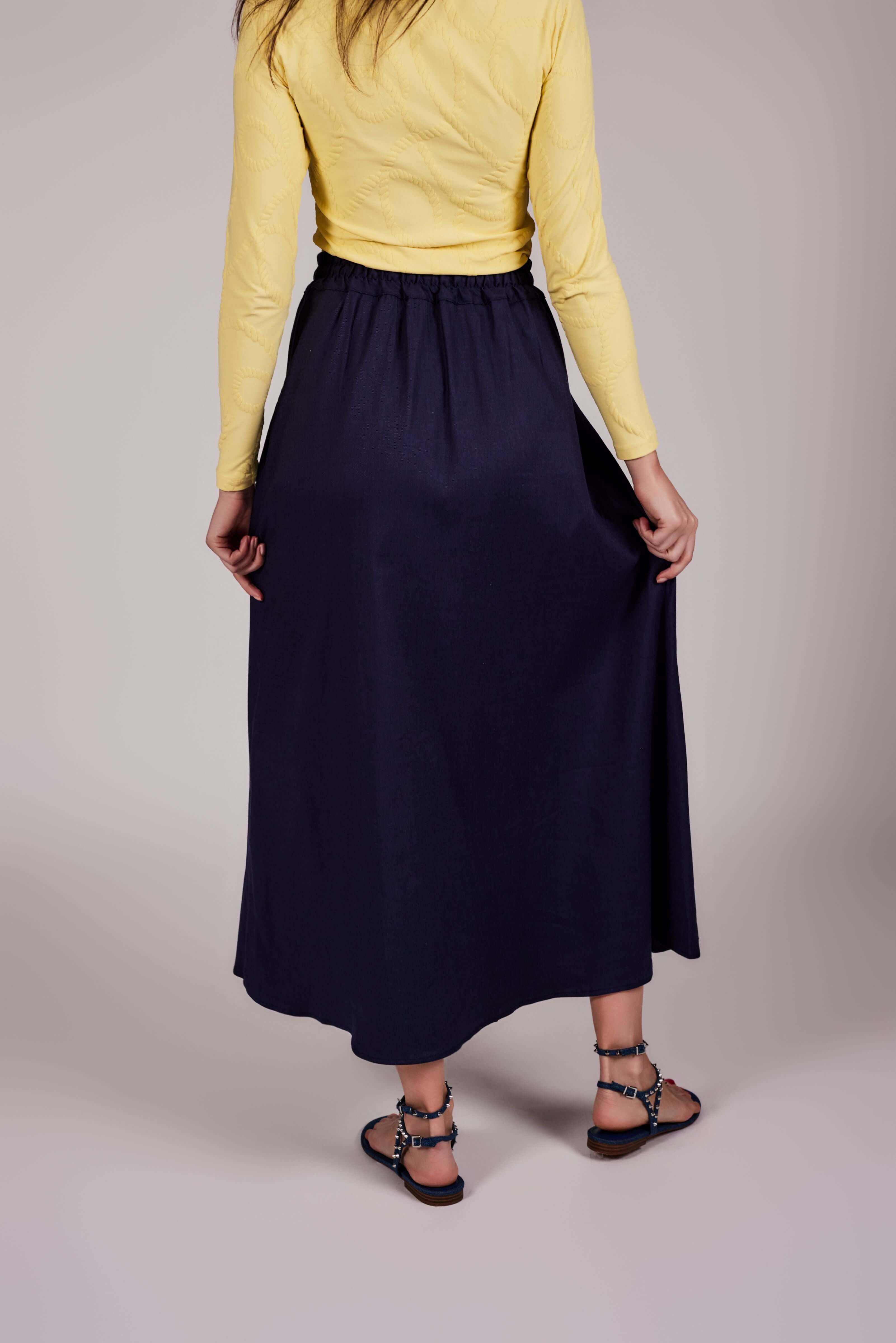 Cupro Skirt - Navy - Olivvi World