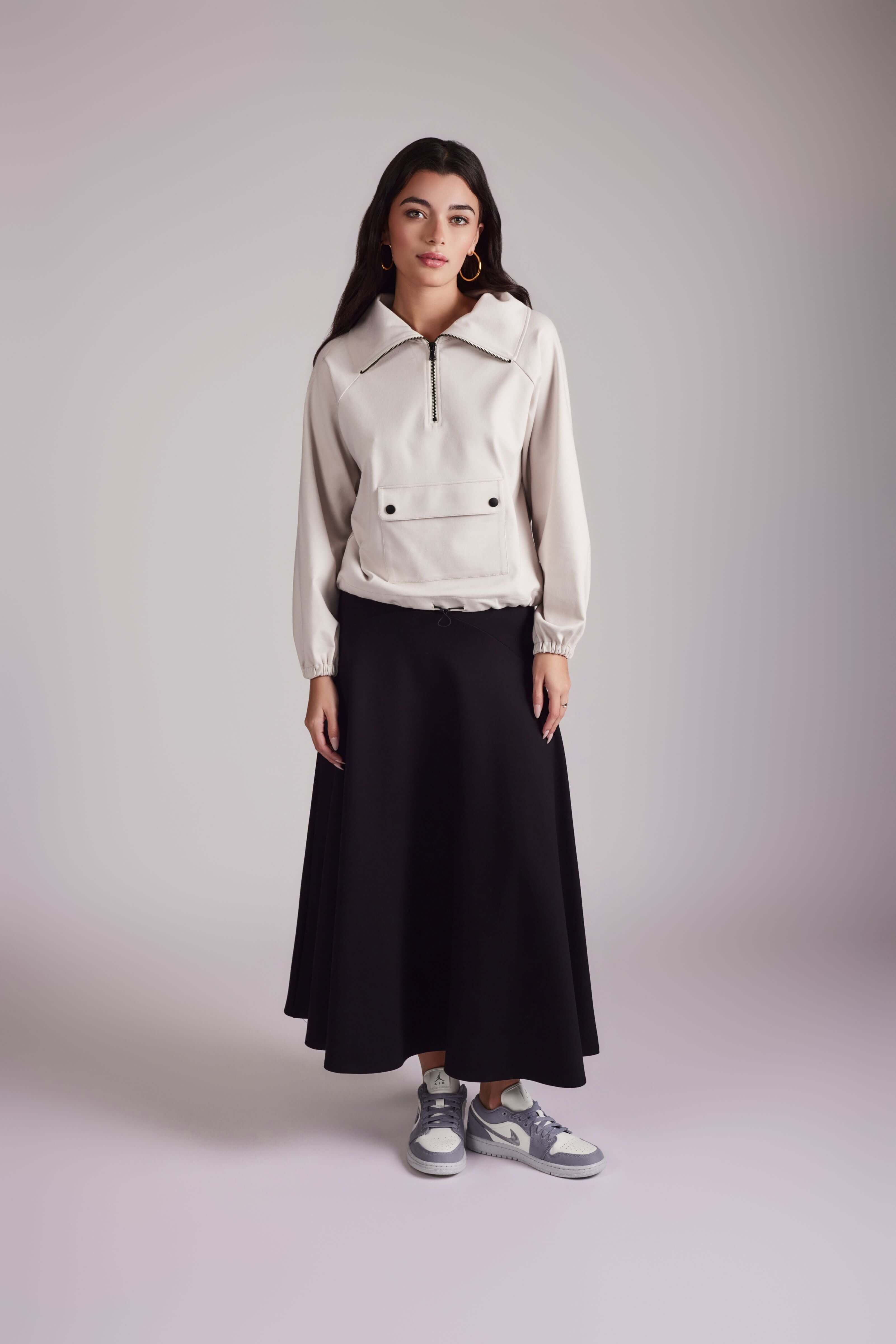 Curved Panel Skirt - Black - Olivvi World