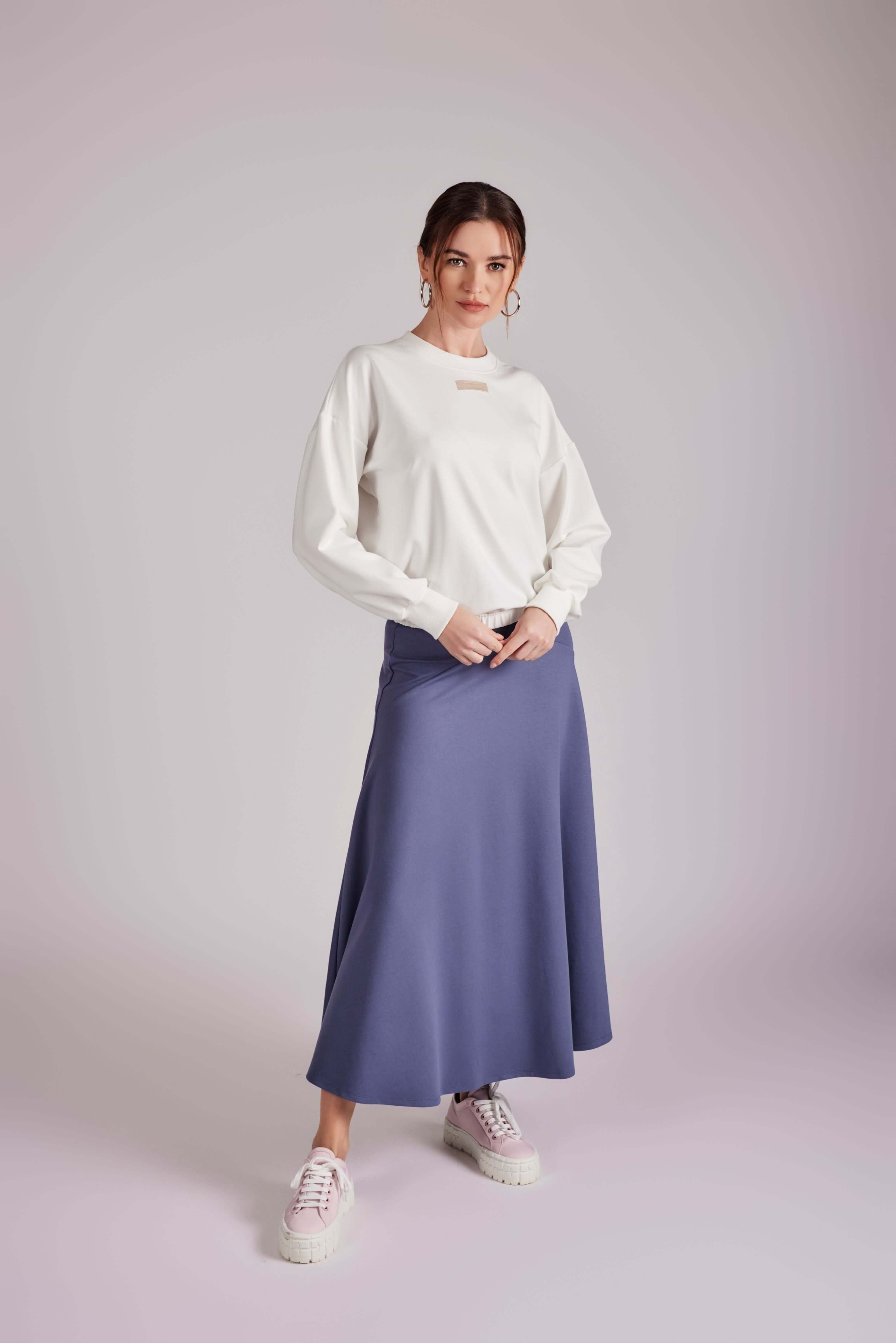 Curved Panel Skirt - Heather Lake - Olivvi World