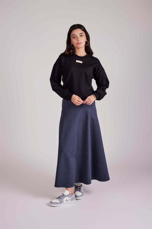 Curved Panel Skirt - Heather Lake - Olivvi World