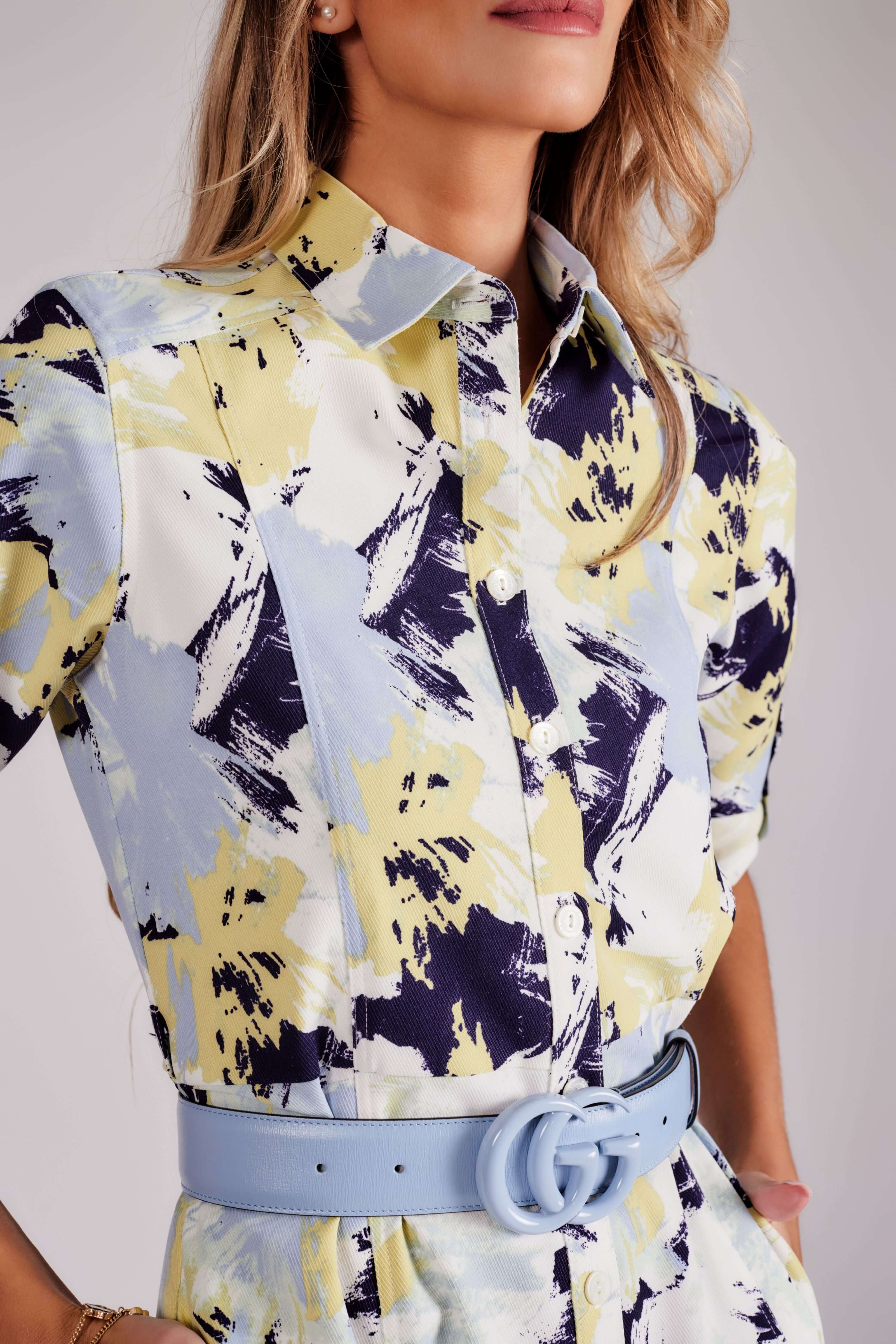 Daisy Dress - Abstract Blue - Olivvi World
