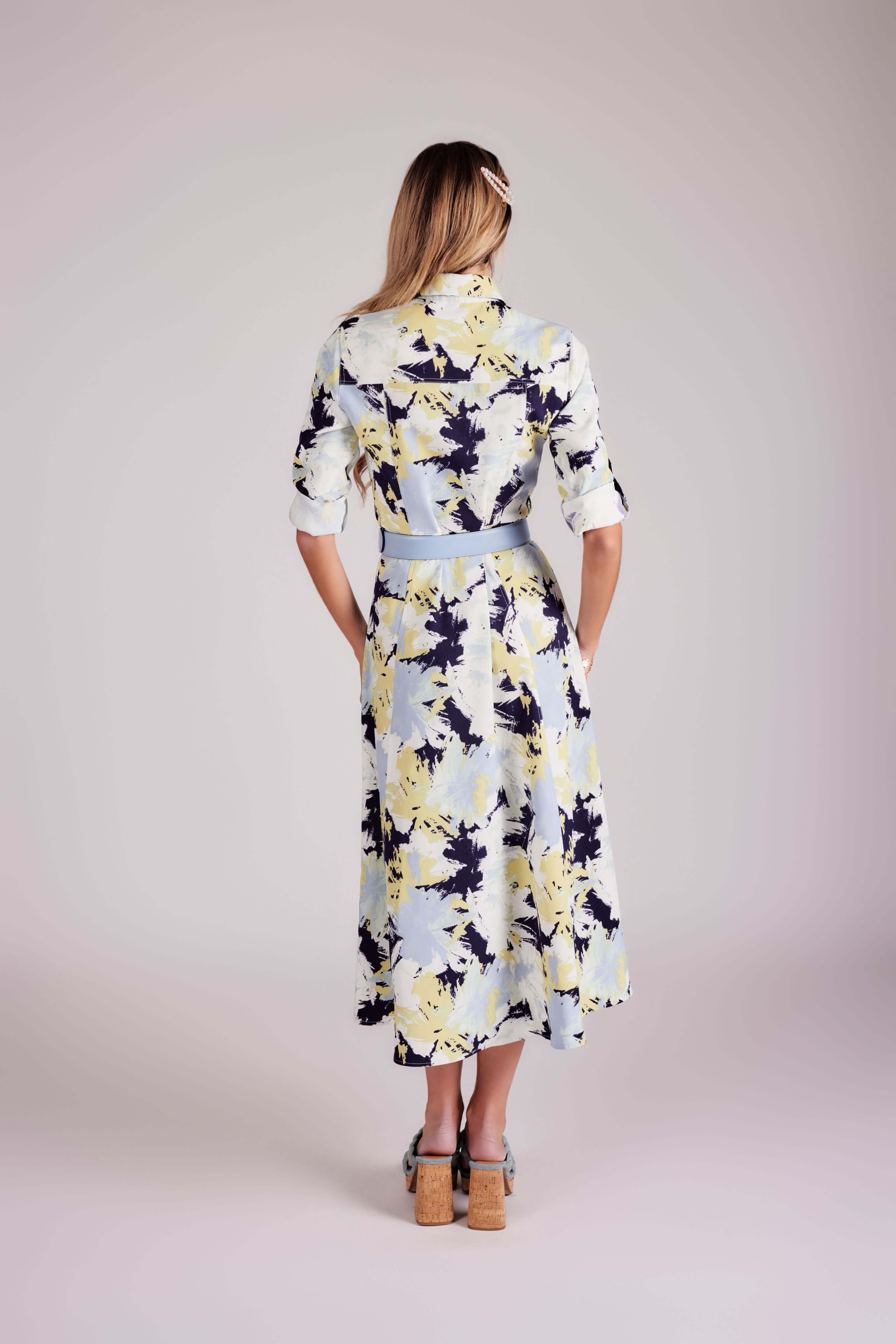 Daisy Dress - Abstract Blue - Olivvi World