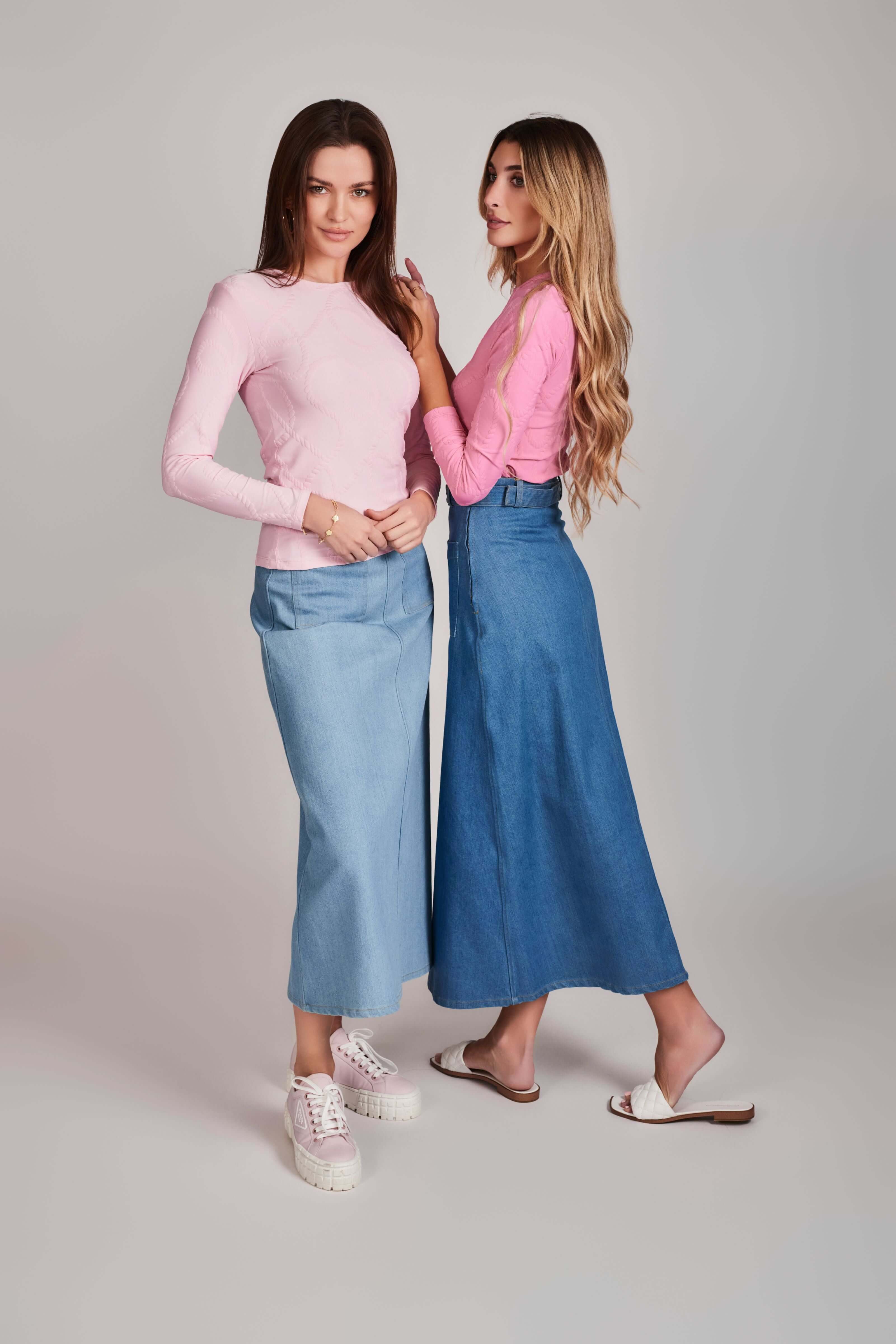 Denim A-Line Skirt - Light Wash - Olivvi World