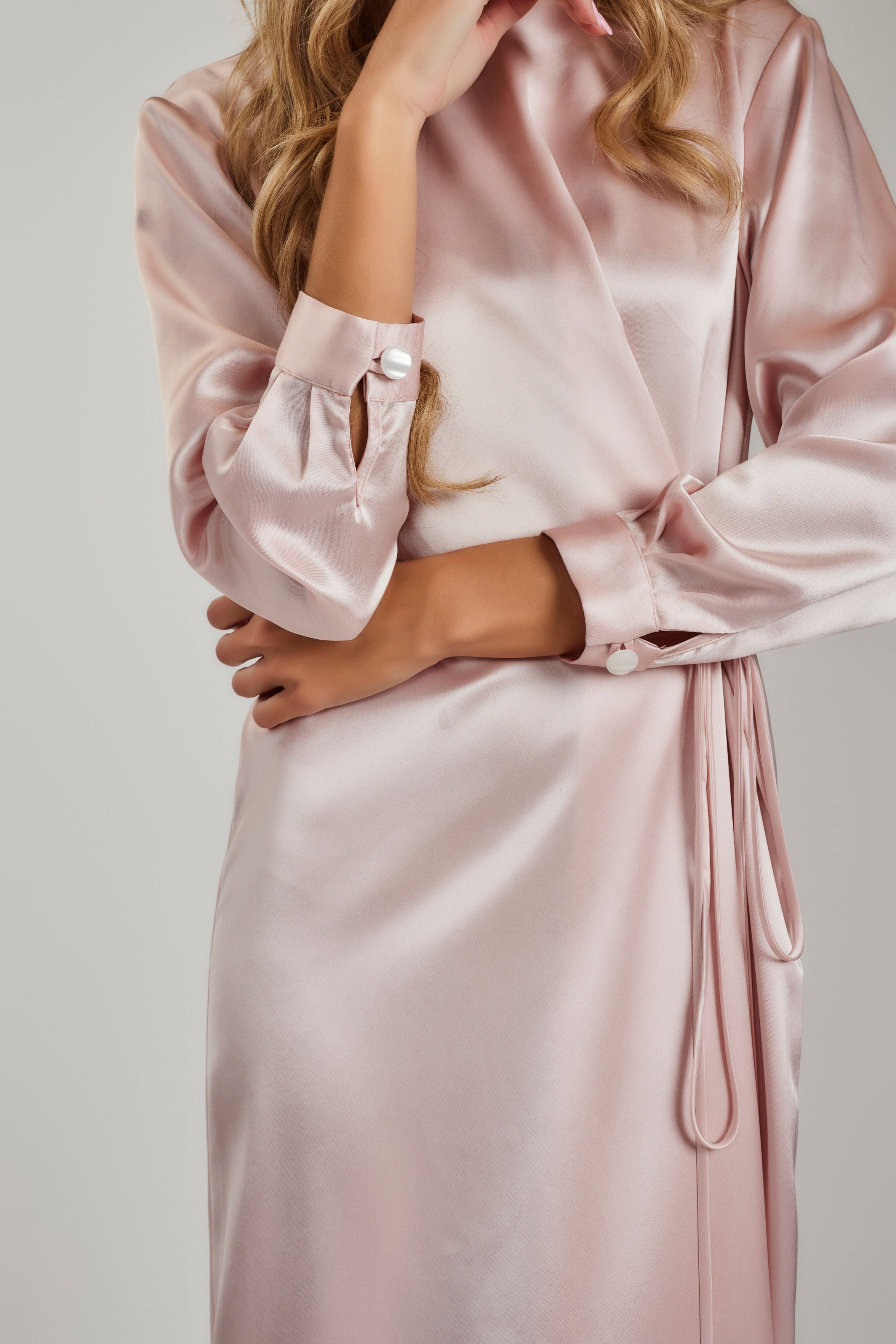 Satin Relaxed Fit Maxi Dress - Ice Pink - Olivvi World