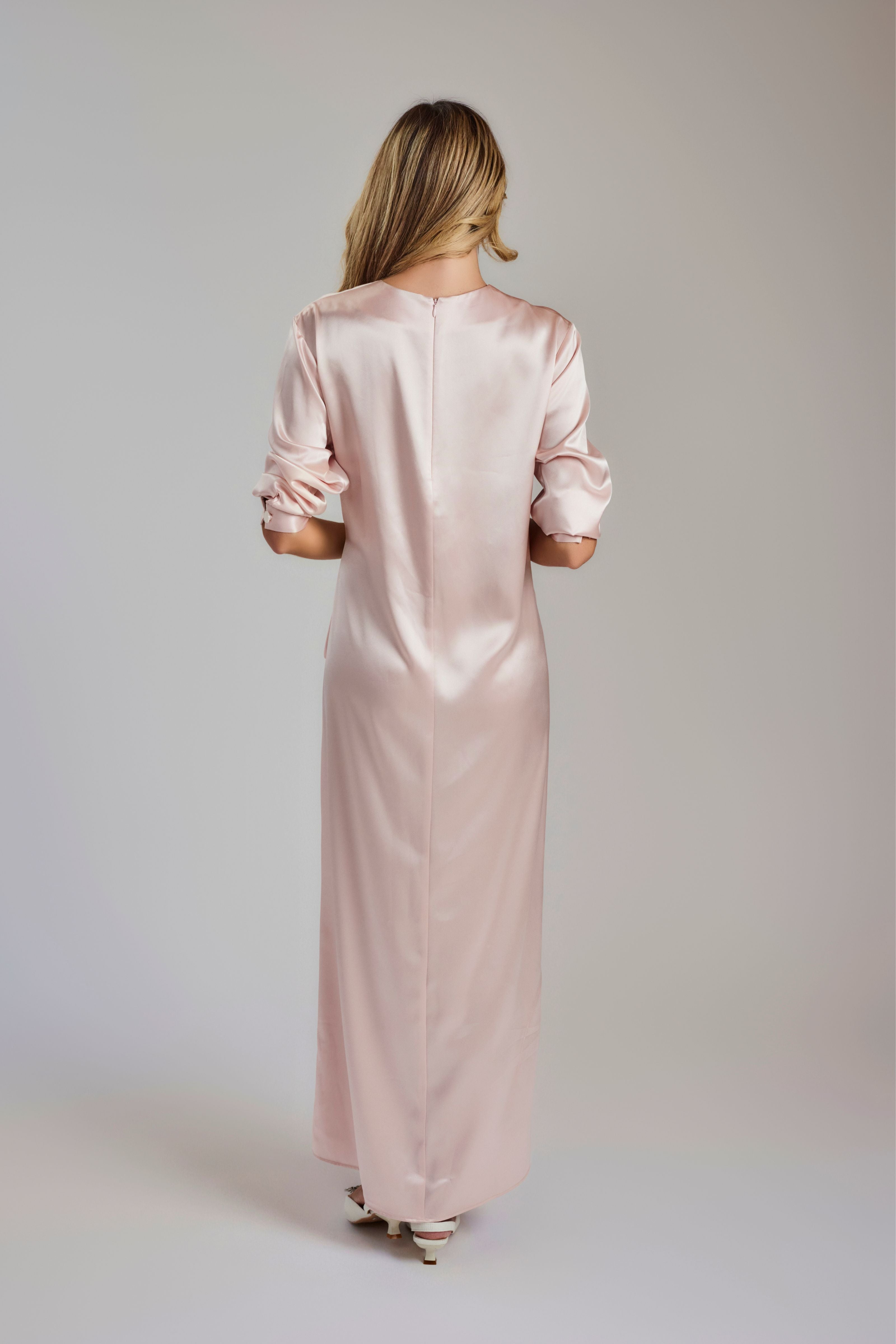 Satin Relaxed Fit Maxi Dress - Ice Pink - Olivvi World