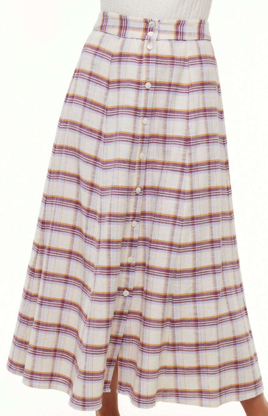 OL-S45 Plaid Midi Skirt