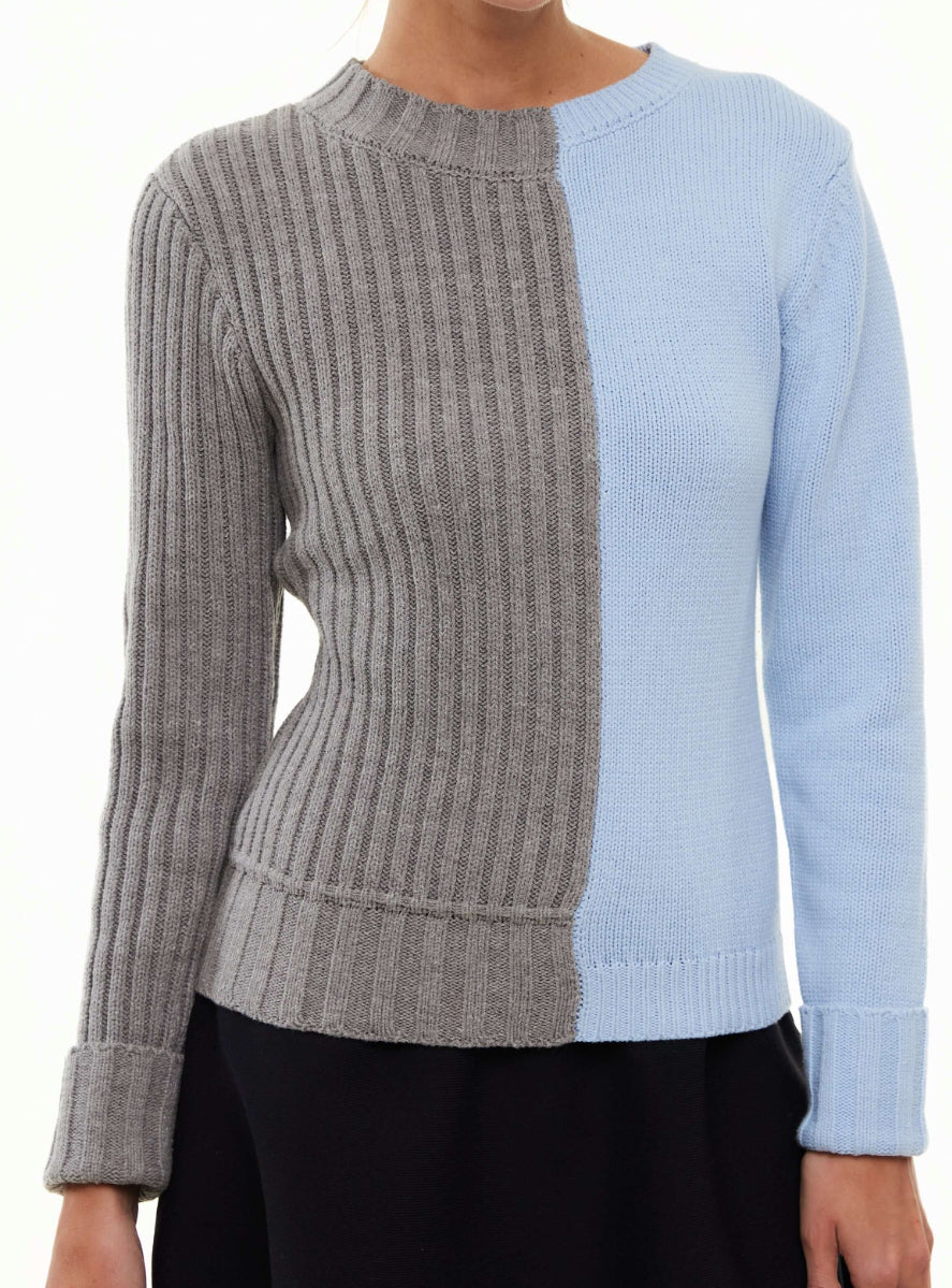 OL-T69 Chunky 2-Tone Sweater