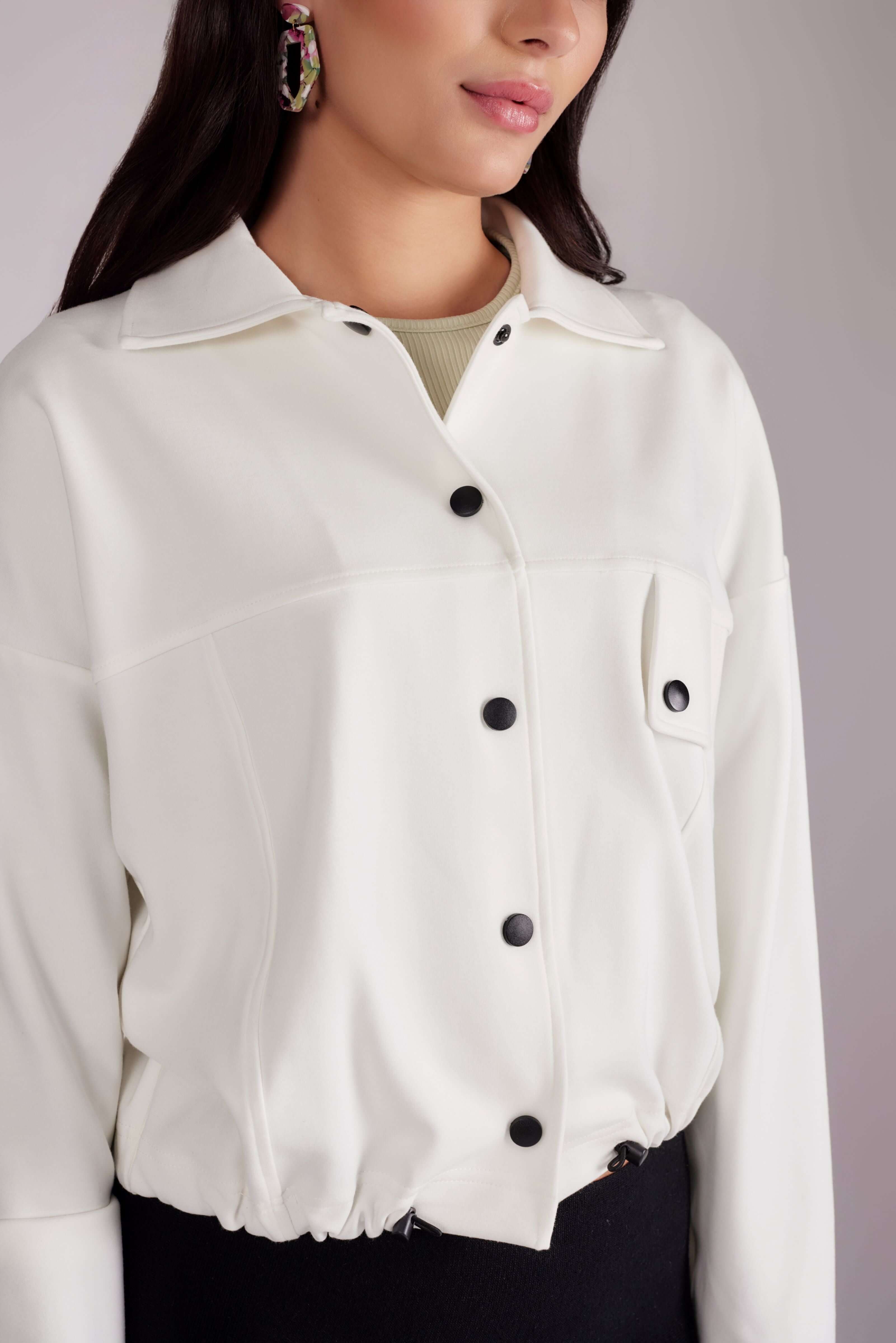 Kendall Snap Jacket - Ivory - Olivvi World