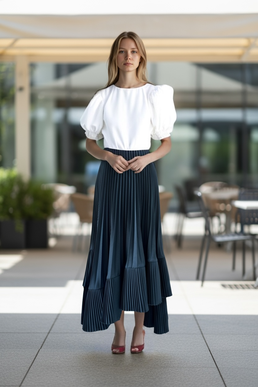 Asymmetric Diana Midi Eve Skirt