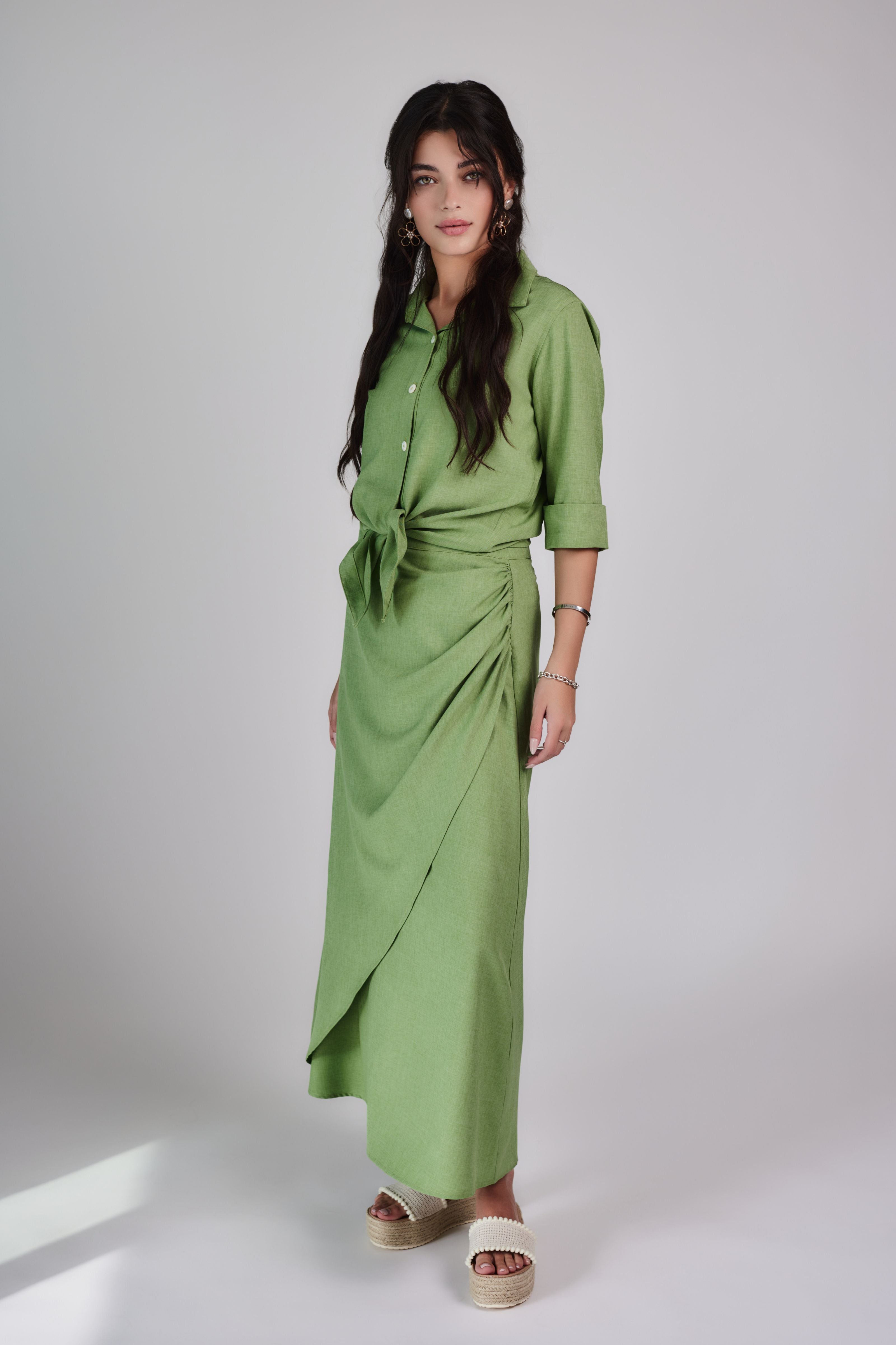 Tulum Wrap Skirt - Forest Green - Olivvi World