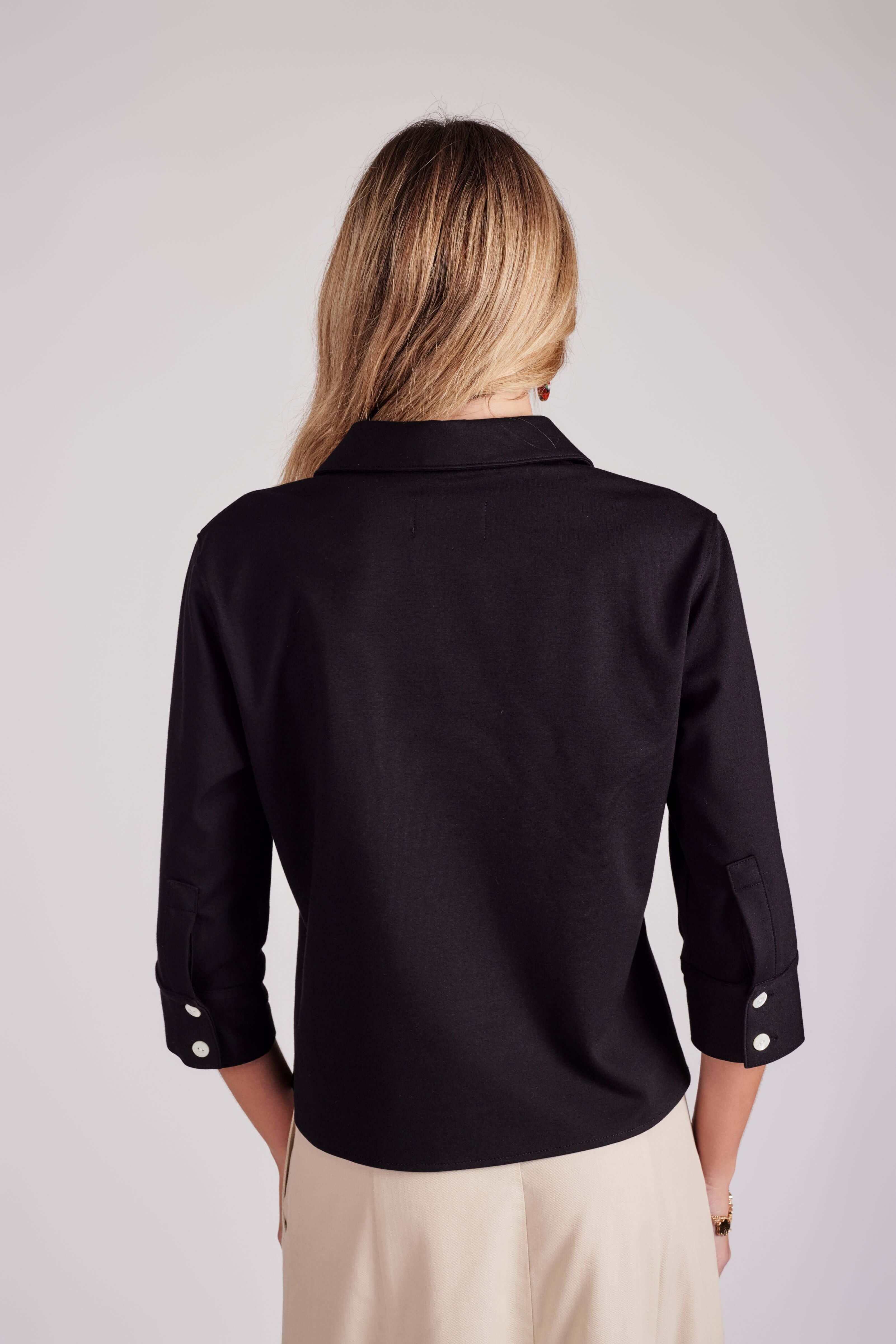 Valerie V-Neck Collar Top - Black - Olivvi World