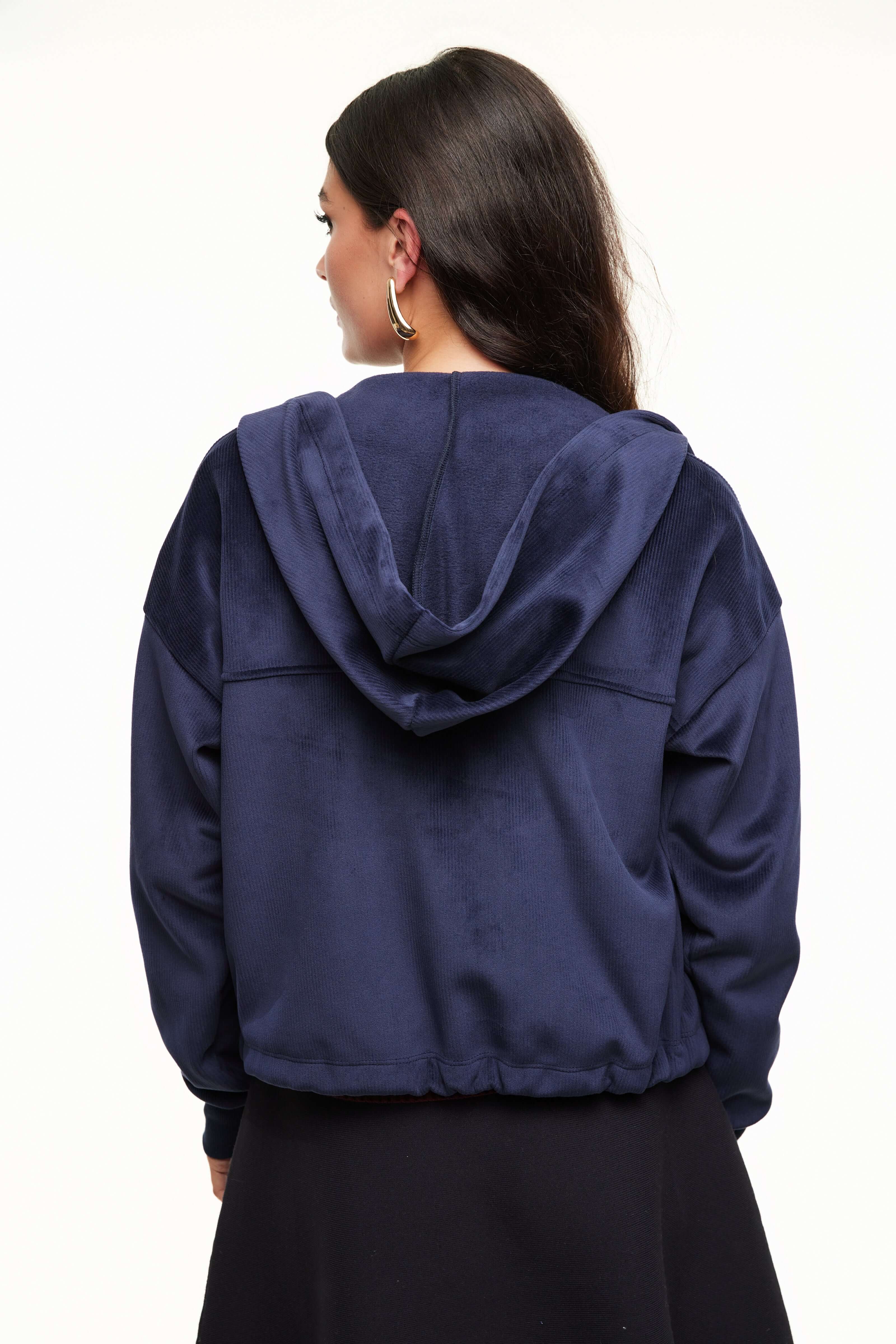 Autumn Snap Women’s Hoodie Jacket, Navy – Olivvi World