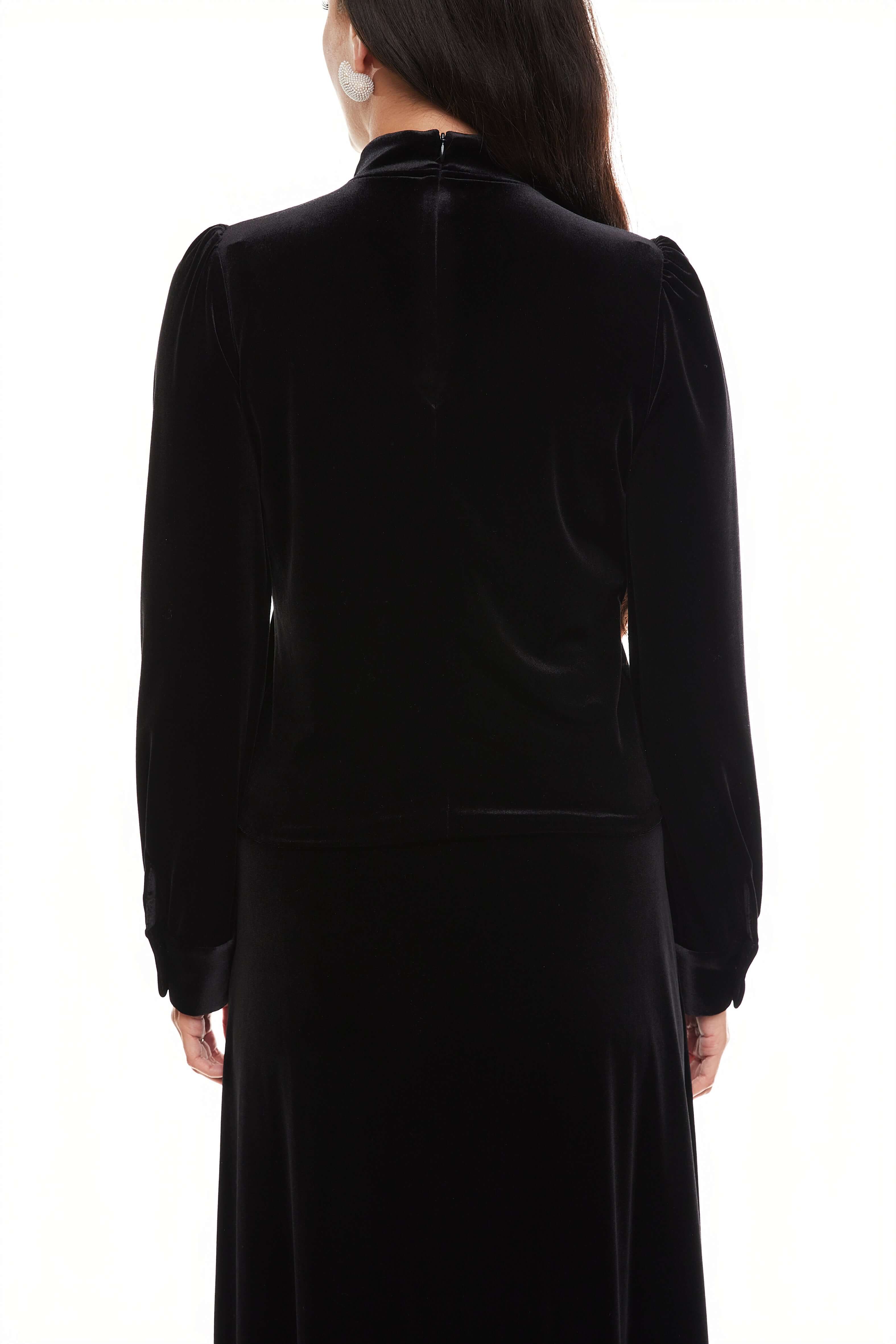Liv Velvet Collar Top for Women, Black – Olivvi World