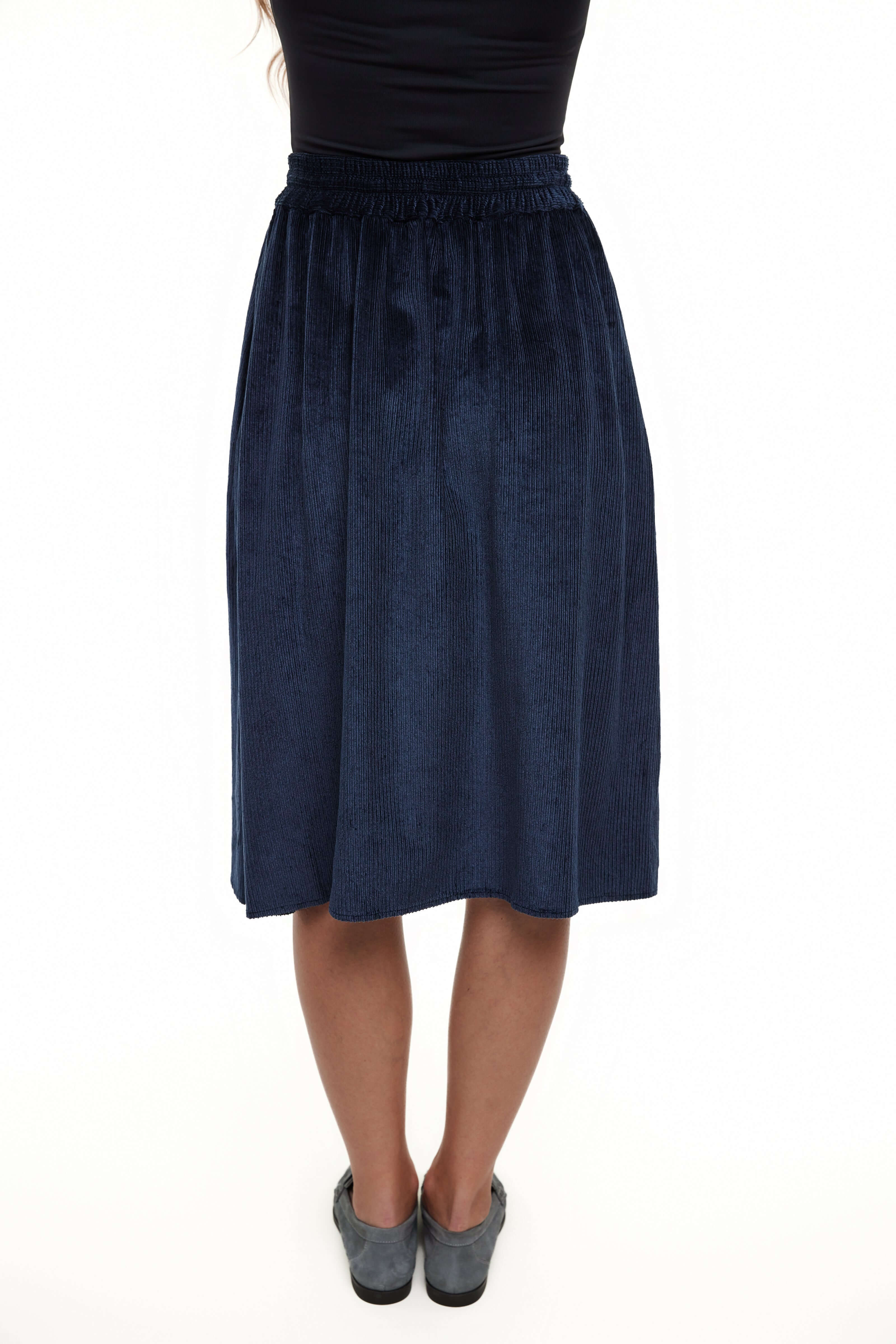 Short Corduroy Cupro Skirt, Navy Cord – Olivvi World