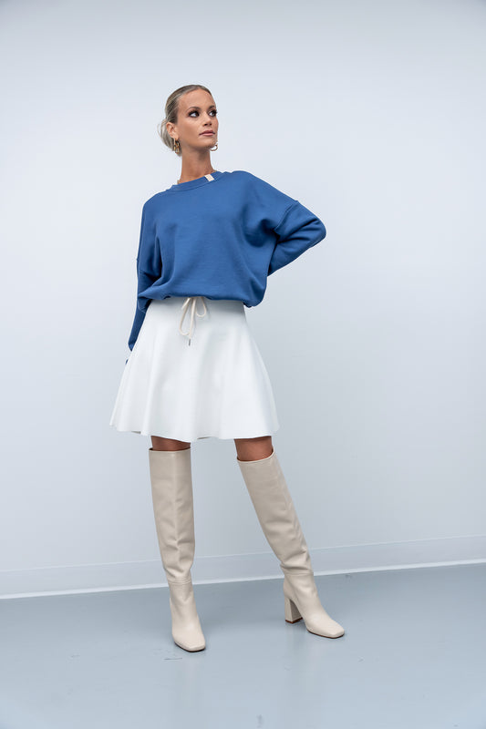 Knit Brooklyn Short Skirt - White - Olivvi World