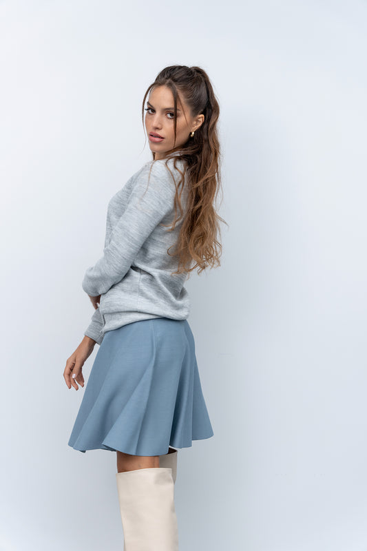 Knit Brooklyn Maxi Skirt - Heather Blue - Olivvi World